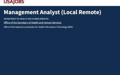 Management Analyst (Local Remote)